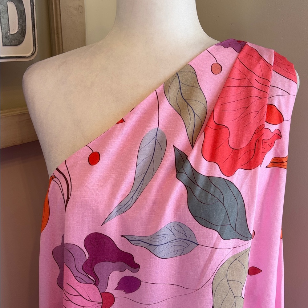 Petal & Pup Tillie One-Shoulder Maxi Dress in Pink Floral NWT - Picture 7 of 13
